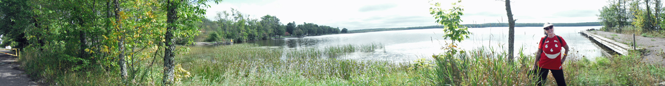Karen Duquette at Lake Gogebic  - panorama photo